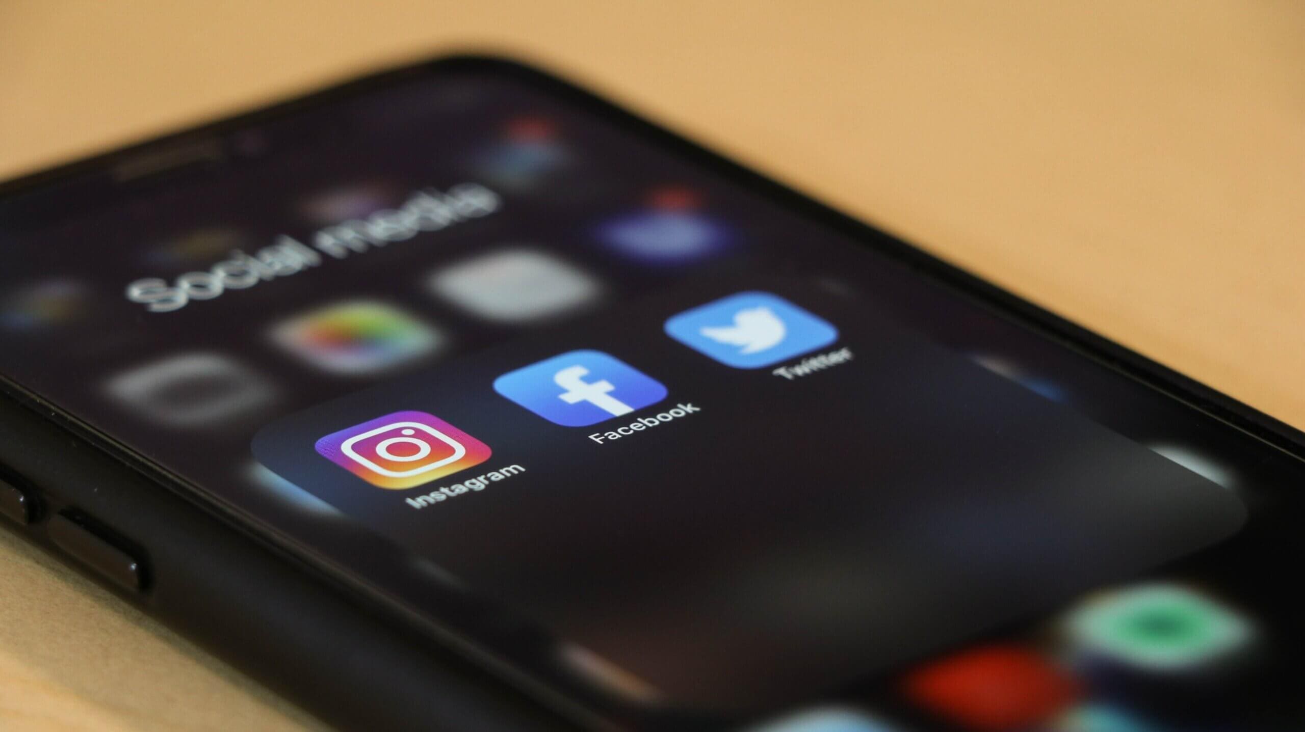 An iphone showing its social media apps